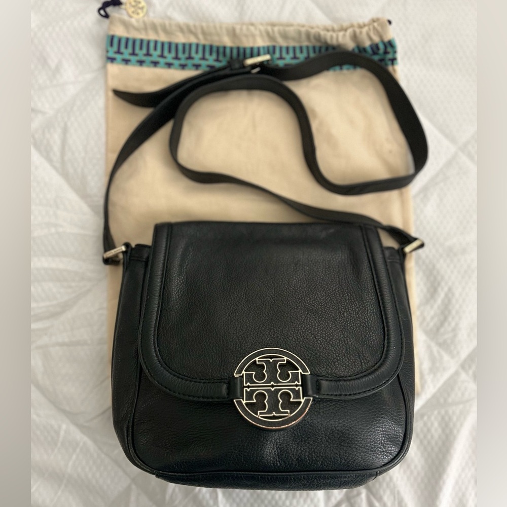 Tory Burch Black Crossbody Bag with Gold Accent